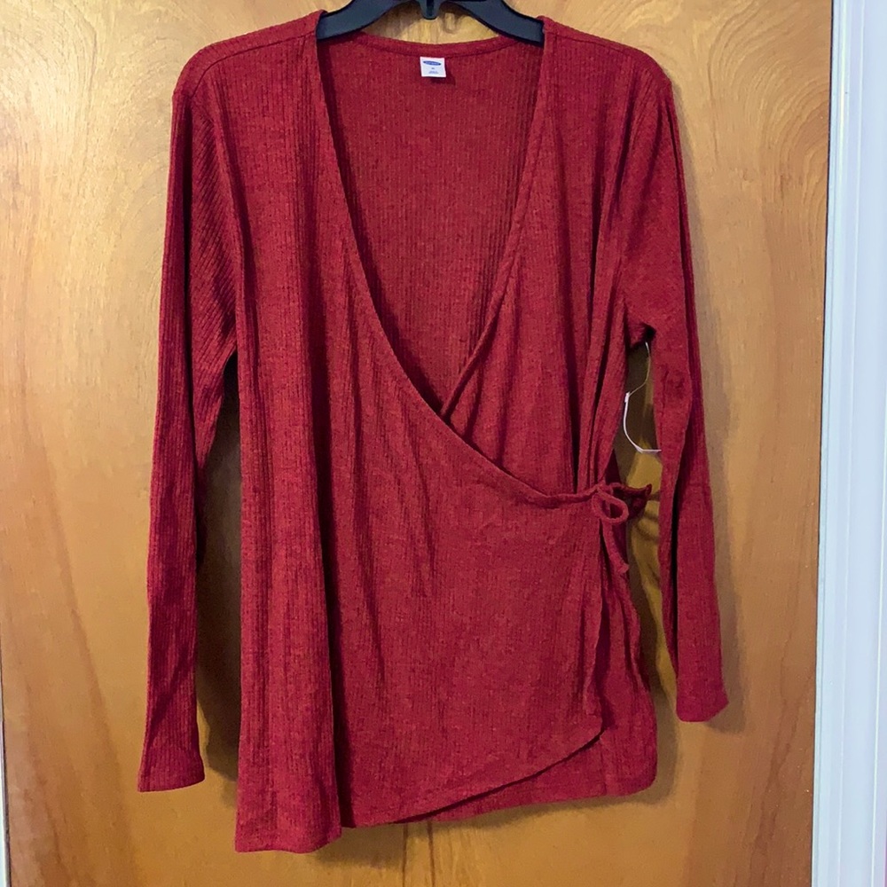 Old Navy sweater, faux wrap style. Red brand new